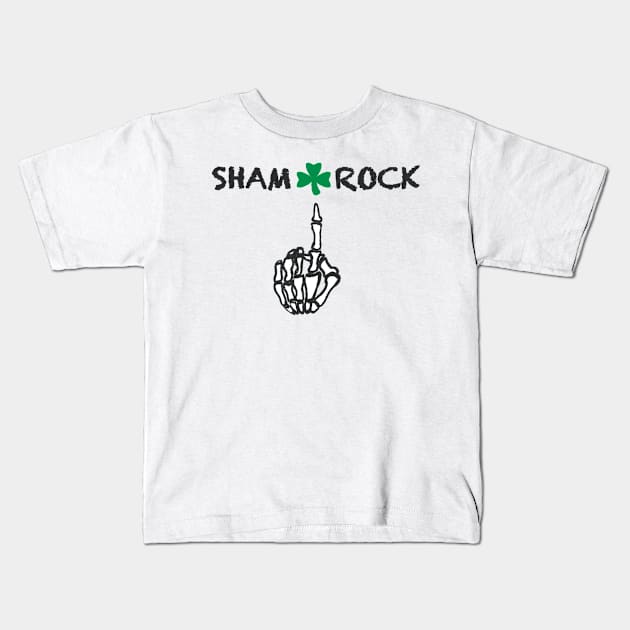 Shamrock skeleton hand Kids T-Shirt by Xatutik-Art